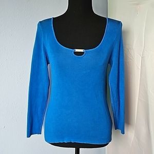 Michael Kors Beautiful Vibrant Blue Sweater Silk Blend sz S
